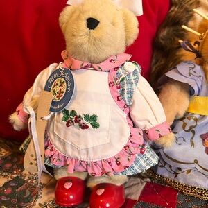 Pink and Red Stuffed Animal Plush Bear with Decorative Outfit